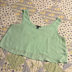 Forever 21 Green Crop Tank Top Relaxed Fit